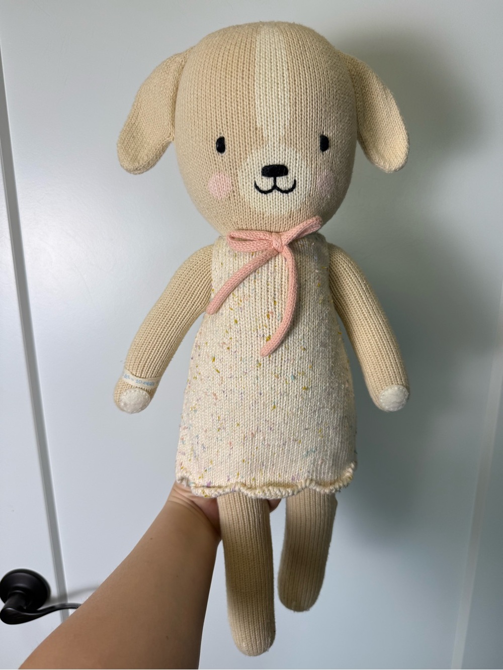 Cuddle + Kind Mia the Dog Giant Plush Knit Stuffed Animal Dog 20" Baby Cotton